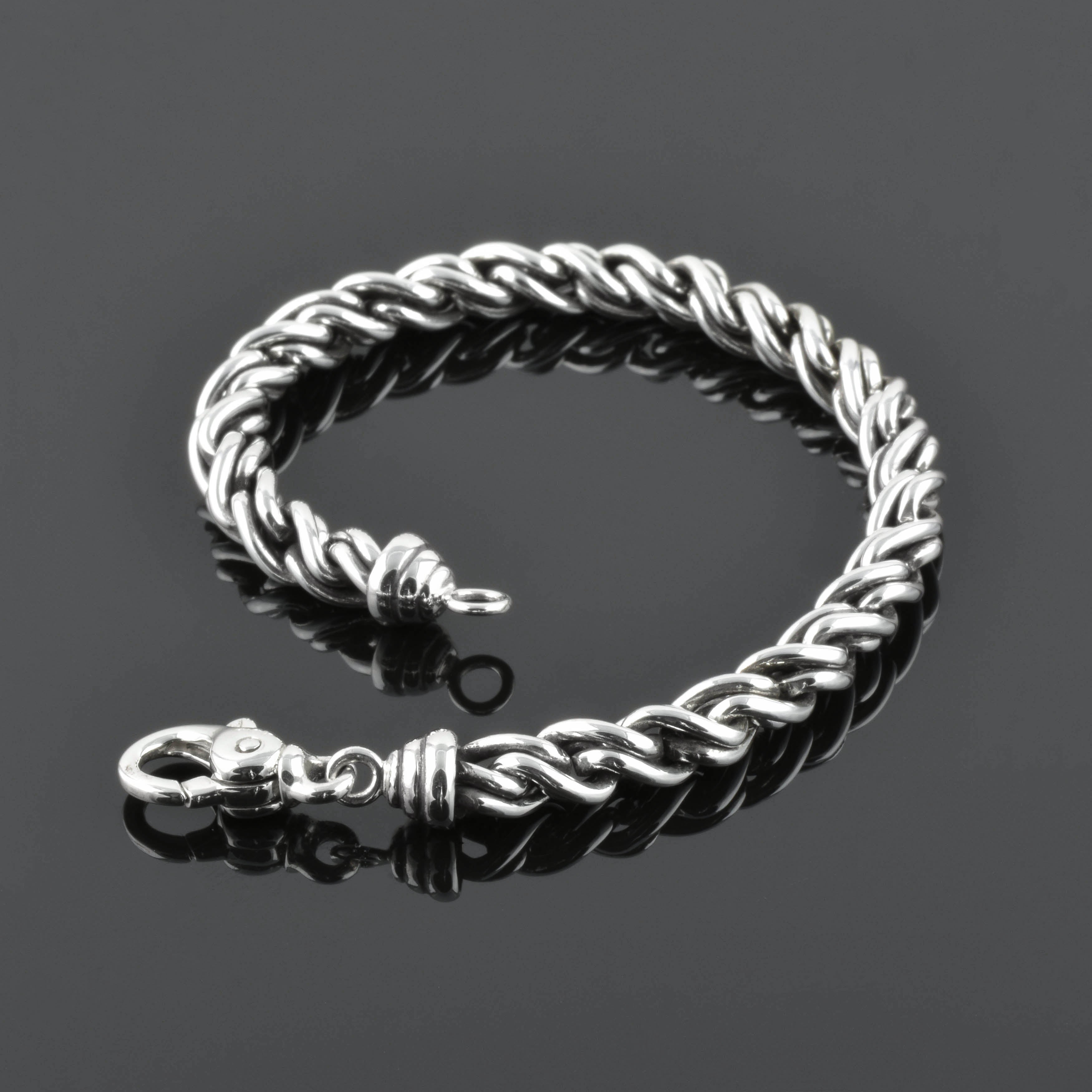 Twistedpendant Men's Silver Bracelet