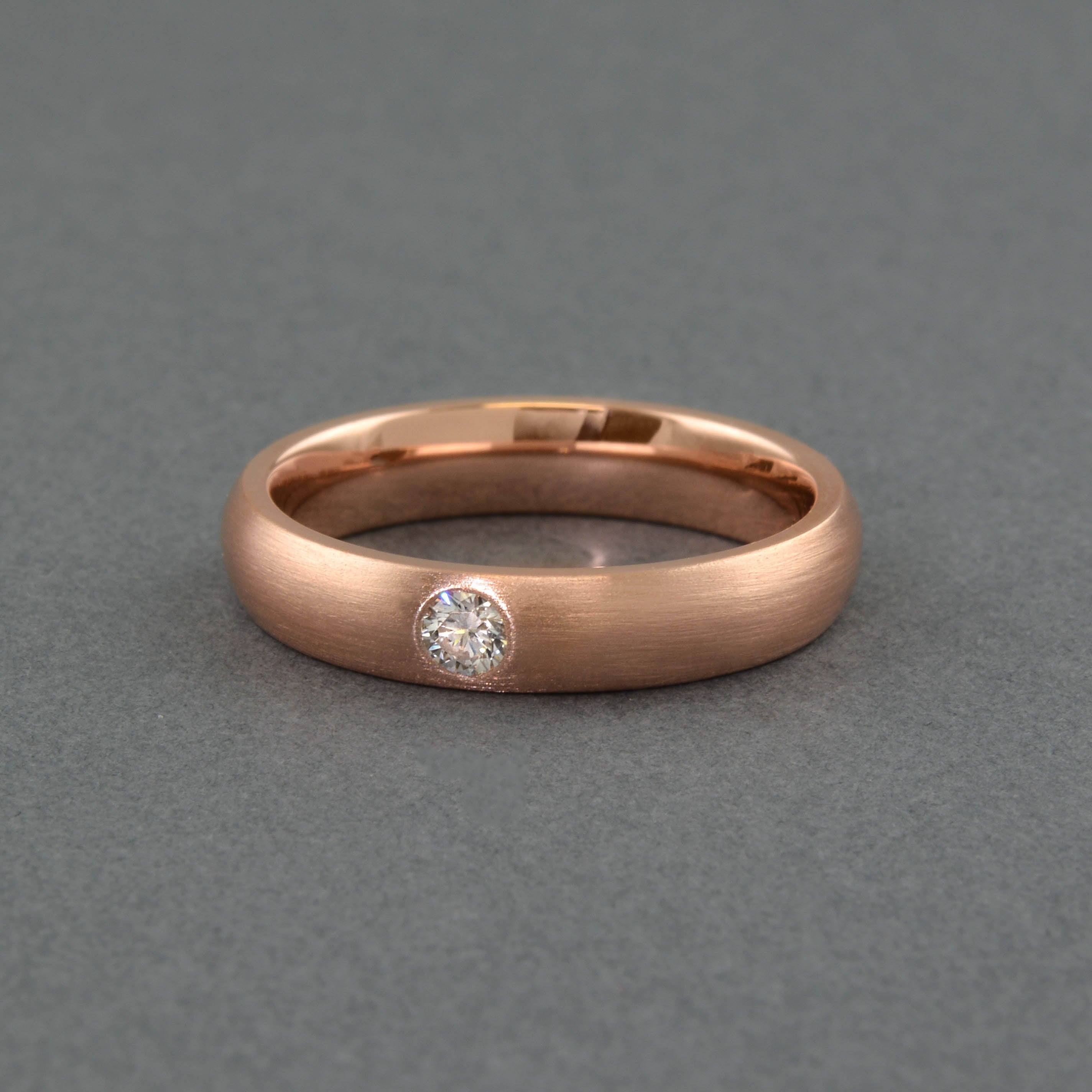 Rose gold ring on sale with single diamond